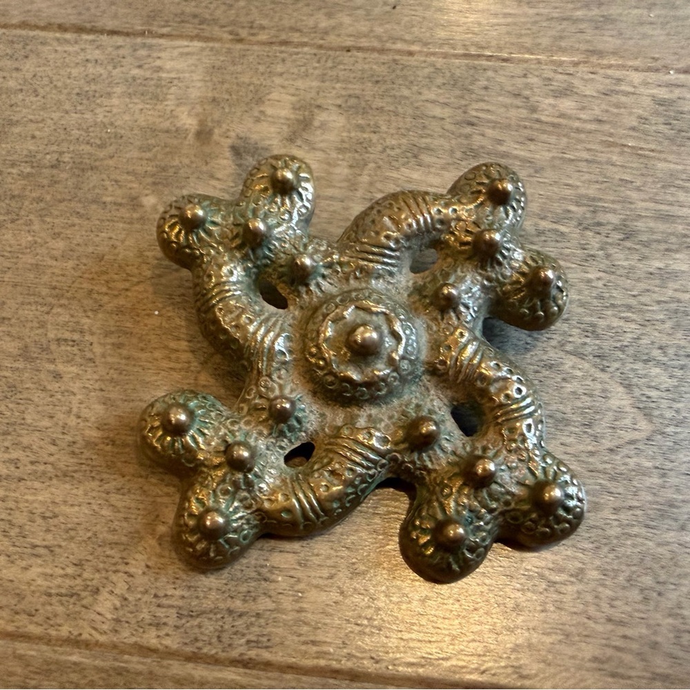 Vintage Kalevala Koru Bronze Brooch Finland 1950